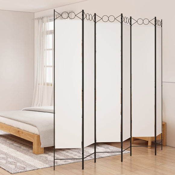 NNEVL 6-Panel Room Divider White 240x220 cm Fabric