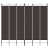 NNEVL 6-Panel Room Divider Brown 240x220 cm Fabric