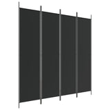 NNEVL 4-Panel Room Divider Black 200x200 cm Fabric
