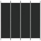 NNEVL 4-Panel Room Divider Black 200x200 cm Fabric