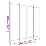 NNEVL 4-Panel Room Divider Black 200x200 cm Fabric
