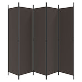 NNEVL 6-Panel Room Divider Brown 300x200 cm Fabric