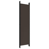 NNEVL 6-Panel Room Divider Brown 300x200 cm Fabric