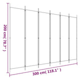 NNEVL 6-Panel Room Divider Brown 300x200 cm Fabric