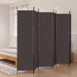NNEVL 6-Panel Room Divider Brown 300x200 cm Fabric