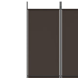 NNEVL 3-Panel Room Divider Brown 150x220 cm Fabric