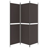 NNEVL 3-Panel Room Divider Brown 150x180 cm Fabric