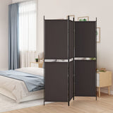 NNEVL 3-Panel Room Divider Brown 150x180 cm Fabric