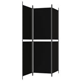 NNEVL 3-Panel Room Divider Black 150x180 cm Fabric