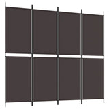NNEVL 4-Panel Room Divider Brown 200x180 cm Fabric