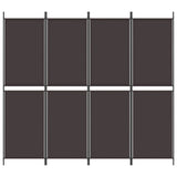 NNEVL 4-Panel Room Divider Brown 200x180 cm Fabric