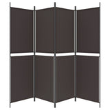 NNEVL 4-Panel Room Divider Brown 200x180 cm Fabric