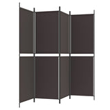 NNEVL 4-Panel Room Divider Brown 200x180 cm Fabric