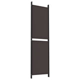 NNEVL 4-Panel Room Divider Brown 200x180 cm Fabric