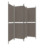 NNEVL 4-Panel Room Divider Anthracite 200x180 cm Fabric