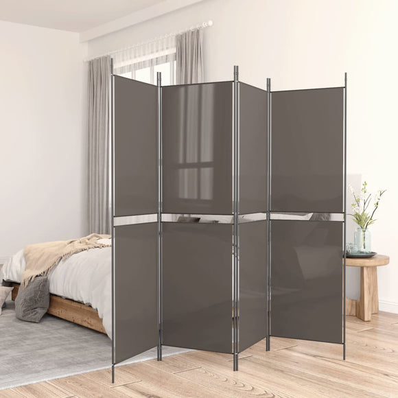 NNEVL 4-Panel Room Divider Anthracite 200x180 cm Fabric