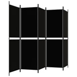 NNEVL 5-Panel Room Divider Black 250x180 cm Fabric