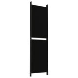 NNEVL 5-Panel Room Divider Black 250x180 cm Fabric