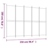 NNEVL 5-Panel Room Divider Black 250x180 cm Fabric