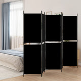 NNEVL 5-Panel Room Divider Black 250x180 cm Fabric