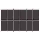 NNEVL 6-Panel Room Divider Brown 300x180 cm Fabric