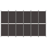 NNEVL 6-Panel Room Divider Brown 300x180 cm Fabric