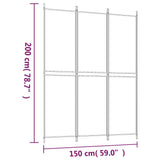 NNEVL 3-Panel Room Divider White 150x200 cm Fabric
