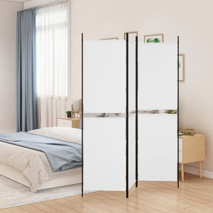 NNEVL 3-Panel Room Divider White 150x200 cm Fabric