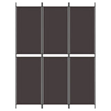 NNEVL 3-Panel Room Divider Brown 150x200 cm Fabric