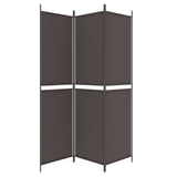 NNEVL 3-Panel Room Divider Brown 150x200 cm Fabric