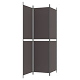 NNEVL 3-Panel Room Divider Brown 150x200 cm Fabric