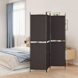 NNEVL 3-Panel Room Divider Brown 150x200 cm Fabric