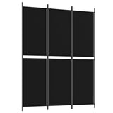 NNEVL 3-Panel Room Divider Black 150x200 cm Fabric