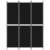 NNEVL 3-Panel Room Divider Black 150x200 cm Fabric