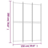 NNEVL 3-Panel Room Divider Black 150x200 cm Fabric