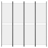 NNEVL 4-Panel Room Divider White 200x200 cm Fabric