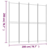 NNEVL 4-Panel Room Divider White 200x200 cm Fabric