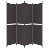NNEVL 4-Panel Room Divider Brown 200x200 cm Fabric