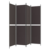 NNEVL 4-Panel Room Divider Brown 200x200 cm Fabric