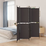 NNEVL 4-Panel Room Divider Brown 200x200 cm Fabric
