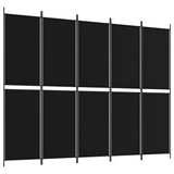 NNEVL 5-Panel Room Divider Black 250x200 cm Fabric