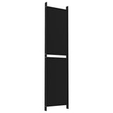 NNEVL 5-Panel Room Divider Black 250x200 cm Fabric