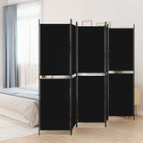 NNEVL 5-Panel Room Divider Black 250x200 cm Fabric