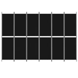 NNEVL 6-Panel Room Divider Black 300x200 cm Fabric