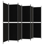 NNEVL 6-Panel Room Divider Black 300x200 cm Fabric