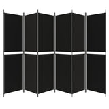 NNEVL 6-Panel Room Divider Black 300x200 cm Fabric