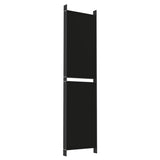 NNEVL 6-Panel Room Divider Black 300x200 cm Fabric