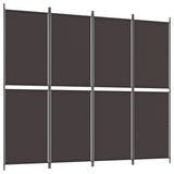 NNEVL 4-Panel Room Divider Brown 200x220 cm Fabric