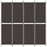 NNEVL 4-Panel Room Divider Brown 200x220 cm Fabric