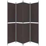 NNEVL 4-Panel Room Divider Brown 200x220 cm Fabric
